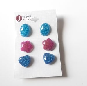 J Love Glittery Stud Earrings